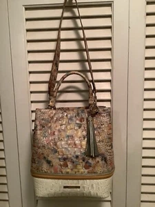 Brahmin Amelia Poppy Seed Allendale Bucket Bag with Tassel & Hangtag RARE - Picture 1 of 8