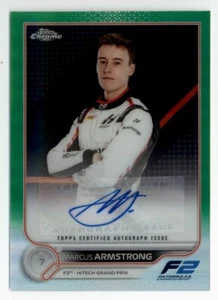 2022 Topps cromo fórmula 1 automático verde refractor Marcus Armstrong 34/99 - Imagen 1 de 2