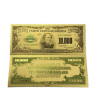 10000 Dollar 7 Pcs in 24k Gold Plated Bill American Currency Gold Color 