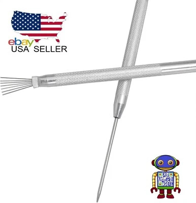 Clay Pottery Sculpture Feather Wire Texture and Pro Needle Detail - 2pc Tool Set - Image 1 of 4