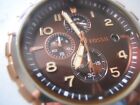 Fossil Chronograph Men's Brown Rubber Band,analog,battery & Analog Watch.fs-4612