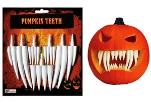 KnF Halloween Pumpkin Teeth Fang Easy Pumpkin Decorating Jack O Lantern Teeth - Picture 1 of 6