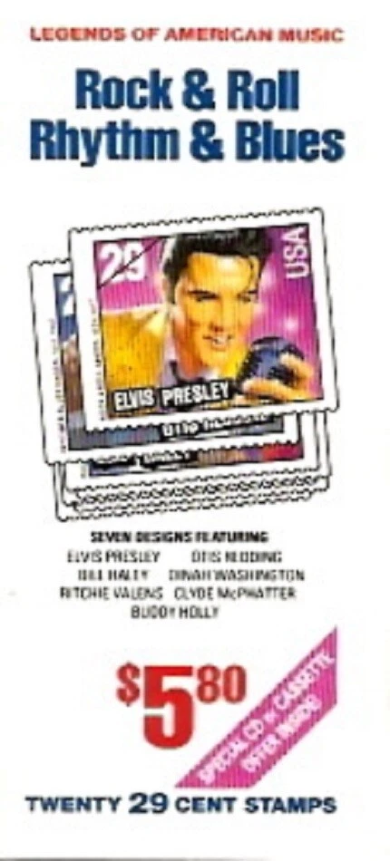 USA BOOKLET SC# BK204 ROCK & ROLL RHYTHM & BLUES 29c.BKLT OF 20 MNH PL# A44444 - Image 1 of 1