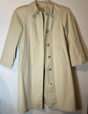Vintage 60s 70s LONDON FOG Maincoats Trench Coat Single Breasted USA Made Sz 4P - Image 1 of 4
