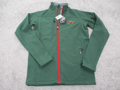 Chaqueta Minnesota Wild Para Hombres Pequeña Verde NHL Softshell Cremallera Completa Roja Bolsillos con Cremallera Foto 1 de 4