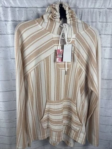 Roxy Multi-Color Striped Wild And Free Poncho Sweatshirt Hoodie Womens Size M - Picture 1 of 5