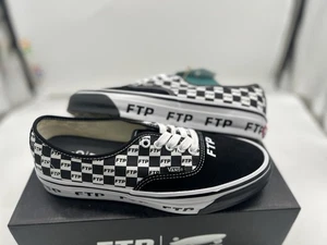 SIZE 9.5 - FTP x VANS Authentic 44 Checkerboard NEW White Black OTW Off the Wall - Picture 1 of 7