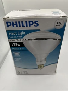 Phillips BR40 Clear Heat Light Bulb 125-Watt 125BR40/1 #G111A New - Picture 1 of 6