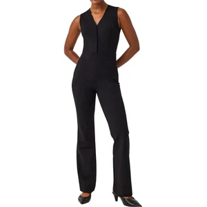 Tuta SPANX perfetta senza maniche gamba larga classica nera 1x alta nuova con etichetta viaggio - Foto 1 di 13