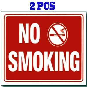 Insegna Plastica Flessibile 2 Pezzi "No Smoking" 9" x 12" Rosso e Bianco BAZIC S-15 - Foto 1 di 1
