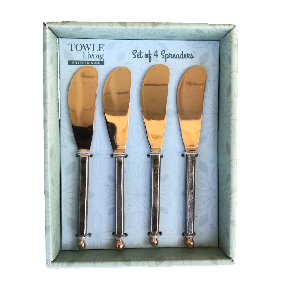 Towle Living Stainless Steel 18/10 Spreaders 6” Set of 4 NHH-938