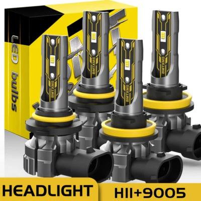 4x LED Headlights Combo Kit High Low Beam For Mazda 3 2010 - 2018 Mazda3 Sport Foto 1 de 4