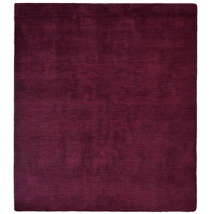 Eco-Friendly Hand Knotted Loom Silk Mix Area Rug Solid Dark Red BBH Homes BBLSM1 - Picture 1 of 100