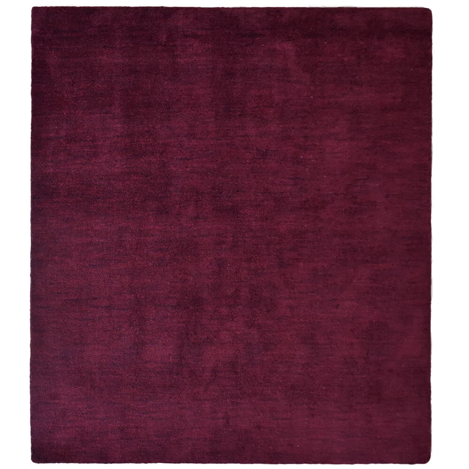 Eco-Friendly Hand Knotted Loom Silk Mix Area Rug Solid Dark Red BBH Homes BBLSM1 - Image 1 of 1
