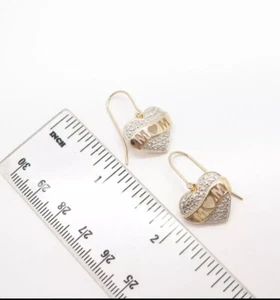 Ross Simon’s 925 Diamond Heart Mom Earrings - Picture 1 of 3