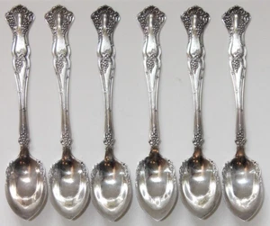 6 Fruit Spoons "Vintage" Grape Silverplate 1847 Rogers Nice. Mono R - Picture 1 of 12