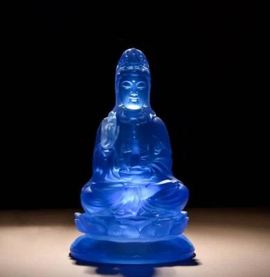 Resina Guanyin Bodhisattva Templo Buda Estatua Adornos Proteger al mal budista Foto 1 de 4