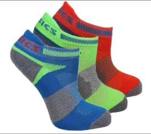 ASICS Quick Lyte Cushion 3Pack Low Cut  Socks Youth Boys Multi-Color Small NEW - Picture 1 of 4