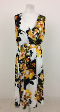 Matalan Women's Dress Size 12 Black Mix Floral Cross V-Neck Maxi Long Used F1