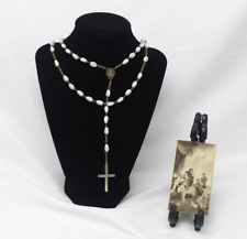 Catholic Rosary beads Sterling cross marked Neville 1975 vintage Christian