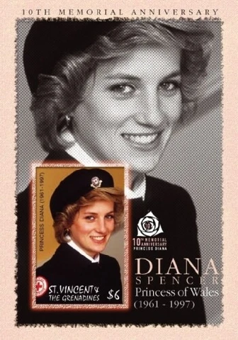 St. Vincent 2007 - Princess Diana - Souvenir Stamp Sheet - Scott #3578 - MNH Cover