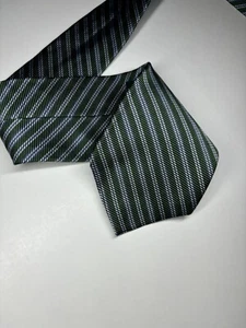 Brooks Brothers Makers Boys Green Striped Necktie 100% Silk Made in USA 49.5” - Picture 1 of 6