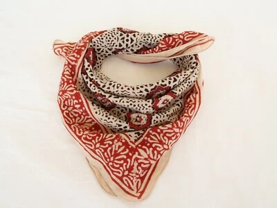 Блок печати хлопок бандана, мягкий легкий шарф мужчин женщин шейный платок - Изображение 1 из 4