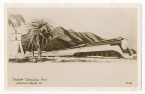 Tren Streamline "Daylight", Southern Pacific Railroad RPPC - Imagen 1 de 2