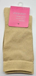 Vintage 2000s Xhilaration Gold Shimmer Women's Dress Trouser Socks One Size NOS - Picture 1 of 5