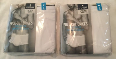 JCPenney STAFFORD Dos paquetes de 6 calzoncillos blancos de corte completo talla 36 para hombre 100 % algodón 12 PR Foto 1 de 4