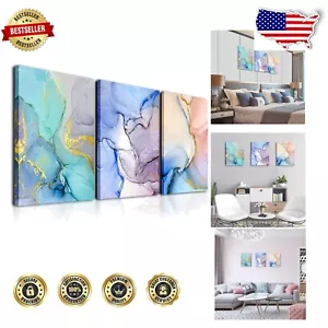 Colorful Abstract Wall Decor Set - Large 20x28 Canvas Art for Living Room - Picture 1 of 9