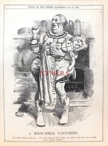'A MIDSUMMER PANTOMIME', 1884 Linley Sambourne PUNCH Cartoon Print : 658-40 - Foto 1 di 1