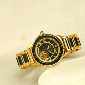 Reloj Hombre Certificado Hotan Jade Correa Incrustada Reloj Mecánico 41.9mm - Imagen 1 de 6