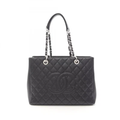 CHANEL Matelasse Grand Shopping GST Chain Tote Bag A50995 Calfskin Black SHW - Image 1 of 4
