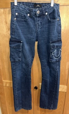True Religion Ricky Relaxed Jeans Youth 12 Medium Wash Flap Pocket Logo - Y2K - Image 1 of 4