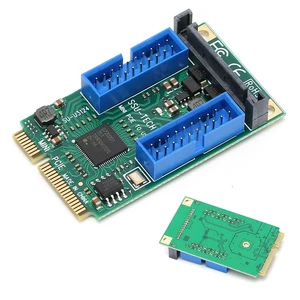 Dual 19PIN(10313 MINI PCIE To USB3.0 Front Expansion Card For Windo-ws XP/20 NEW - Afbeelding 1 van 12