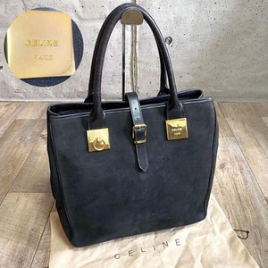 Celine Gancini Leather Tote Bag Black Used - Picture 1 of 10