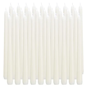 30 Pack Ivory Taper Candles, 10 inch (H) Dripless, Unscented Dinner Candle, S... - Picture 1 of 7
