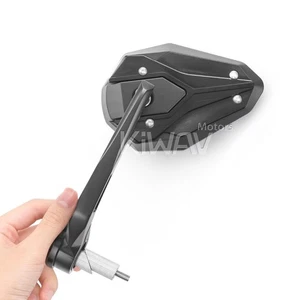 Bar end mirrors VIPERII black fits 7/8" hollow bar ID 14mm to 20mm - Picture 1 of 10
