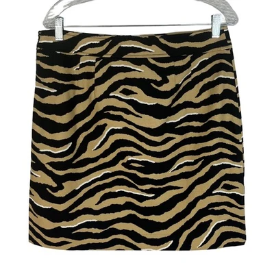 Talbots Pencil Skirt Animal Print Womens Size 8 Tan Black New Lined - Image 1 of 4