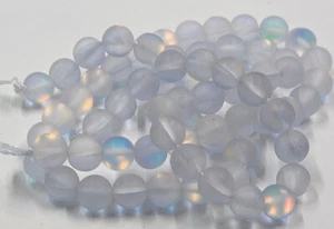 Cuentas de vidrio vintage luna brillo ópalo iris redondas lisas 6 mm 71 piezas C25-46 - Imagen 1 de 5