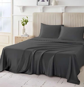 Giza Sheets - Giza Cotton Sheets King Size Fits Upto 18 Inch Deep Pocket - 100% - Picture 1 of 8