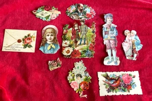 Vintage Lot of 10  Assorted Paper Cut outs - Picture 1 of 12