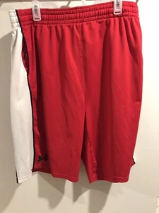 Under Armour Athletic Gym Shorts Basketball Fitness Men’s XXL  Red Sports Loose - Picture 1 of 4