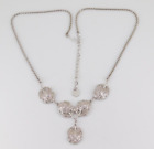 Vintage Sterling Silver Marcasite Flower Rose Necklace