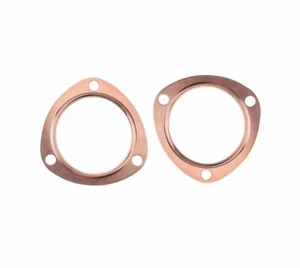 2 x 2.5” Inch Copper Header Exhaust Collector Gaskets Flanges Universal 3 Bolt - Picture 1 of 4