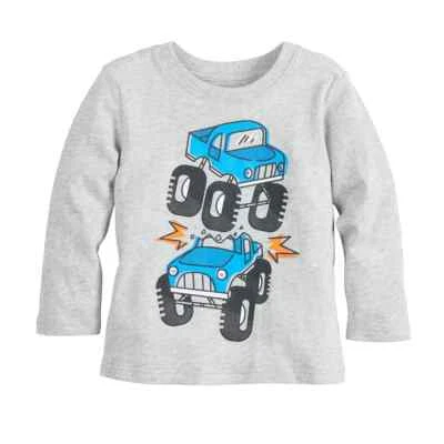 Toddler Boy Jumping Beans® Long Sleeves Monster Truck Graphic Tee Grey - Image 1 of 3