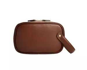 Bowery Hombre Ghurka Cuero Castaño Nº 309 Dopp Kit Bolsa de Viaje para Artículos de Aseo Nueva - Imagen 1 de 4