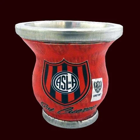 SAN LORENZO - Lined Glass MATE - License - Argentina Soccer Cover