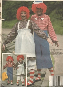 9234 McCalls Sewing Pattern Mens Womens Raggedy Ann & Andy Costumes Size Medium - Picture 1 of 4